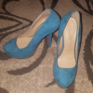 Teal Suede Heels